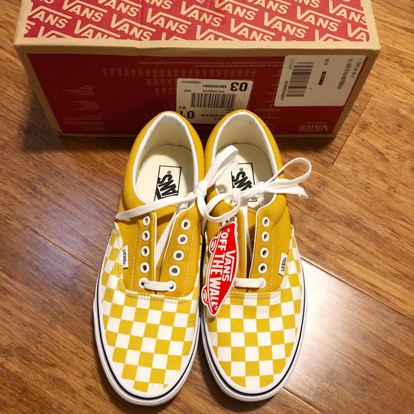 Vans Shoes - VANS ERA checkerboard yellow NIB sneakers Sz 10.
